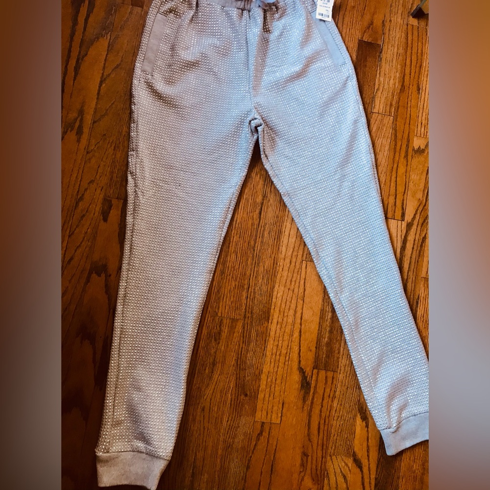 Akira Flashing Lights Rhinestone Joggers. Size: Small, Grey w/front pockets.